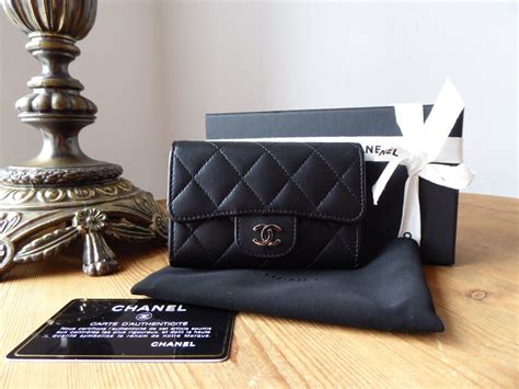 chanel classic flap card holder black|Chanel classic key holder wallet.